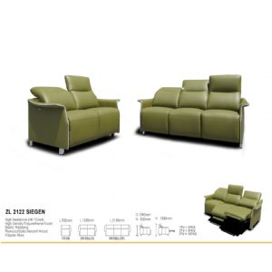 Siegen Full Leather Sensor Recliner Sofa with Adjustable Headrest