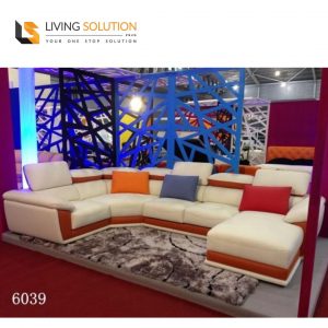 6039 Corner L Shape Leather Sofa Singapore