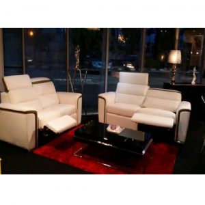 Sherlock Half Leather Recliner Sofa