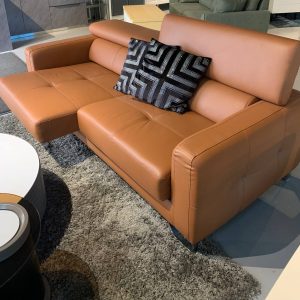 Attis II Mastrotto Italia Half Leather Sofa with Slider