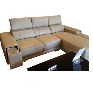 Siecle Leather with Slider Sofa with Adjustable Headrest