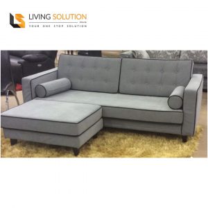 Laris 3 Seater Fabric Sofa with Ottoman Singapore