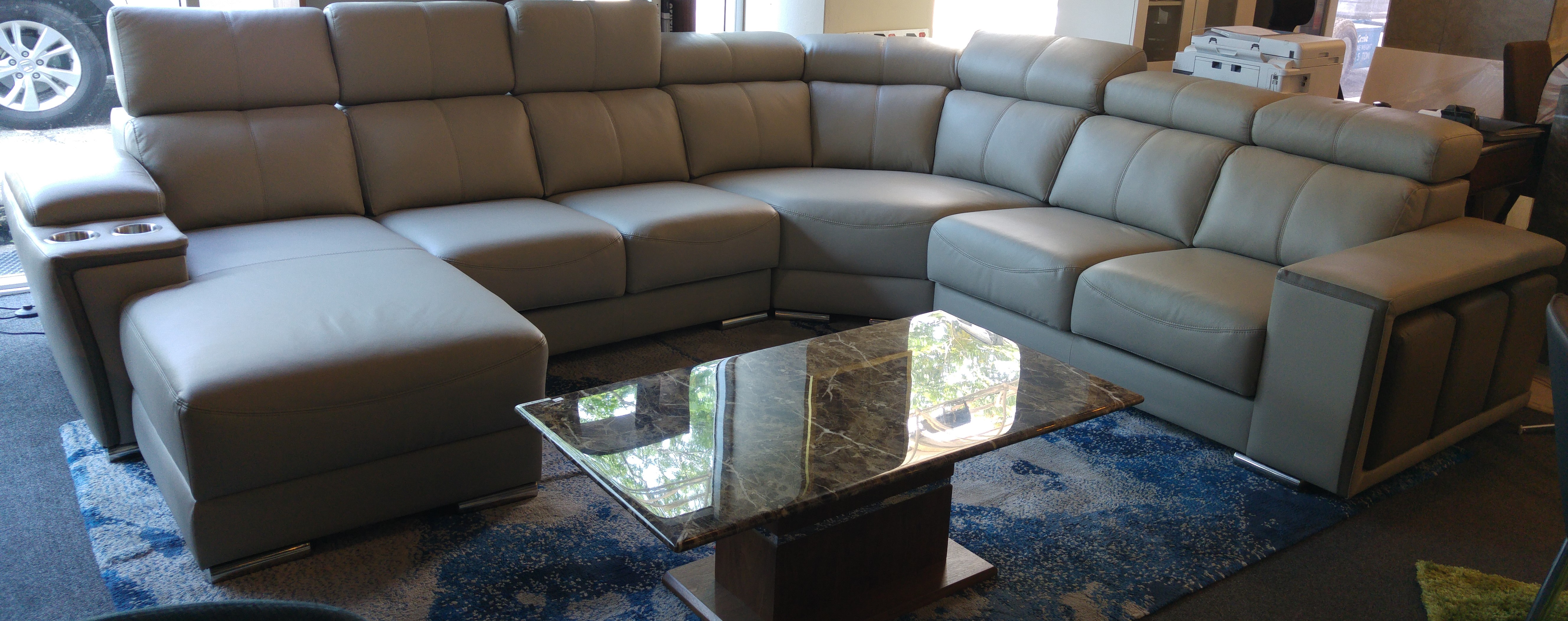Tiffab II Half Leather Corner Sofa 1 Tiffab II Half Leather Corner Sofa