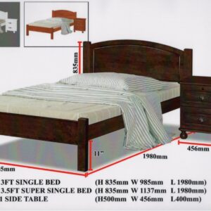 Empro Solid Rubber Wooden Bed