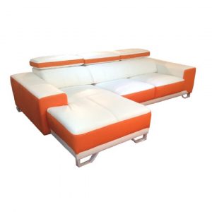 Eros L Shape Half Leather Sofa