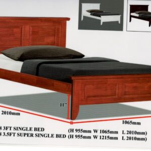 Lavu Solid Rubber Wood Bed