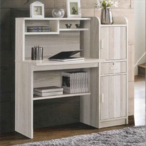 Node Study Table with Open Shelving and Compartment