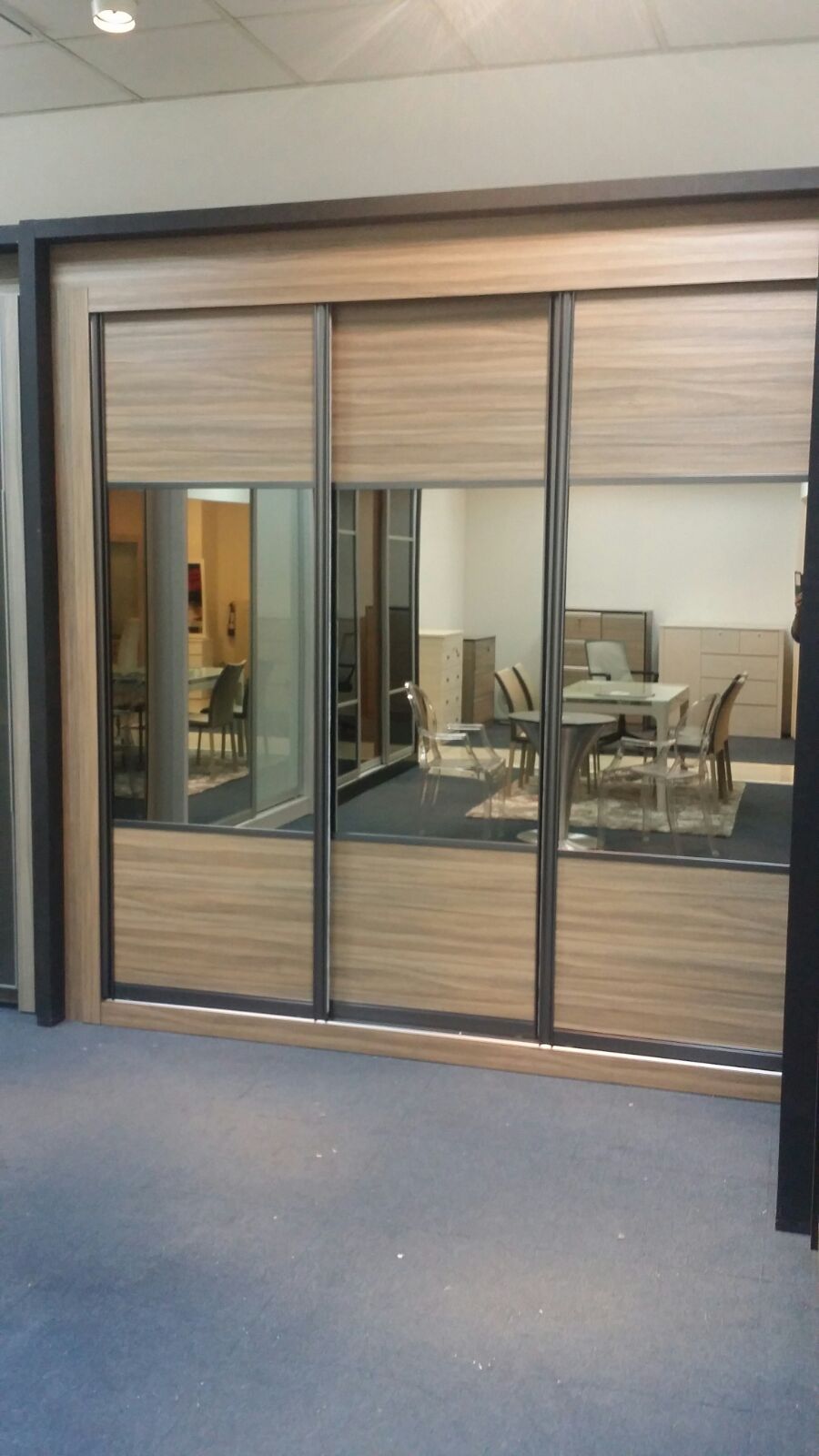 Customised Light Brown Mirror Sliding Wardrobe 1 Customised Light Brown Mirror Sliding Wardrobe