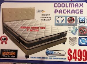 Coolmax Spring Mattress with Bed Frame Package