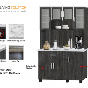 Melamine Top Kitchen Cabinet with Top