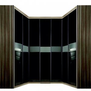 Customised Black U Shaped Wardrobe