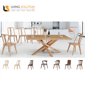 Chere Solid Rubber Wood Dining Table