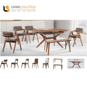 Elm Solid Rubber Wood Extendable Dining Table