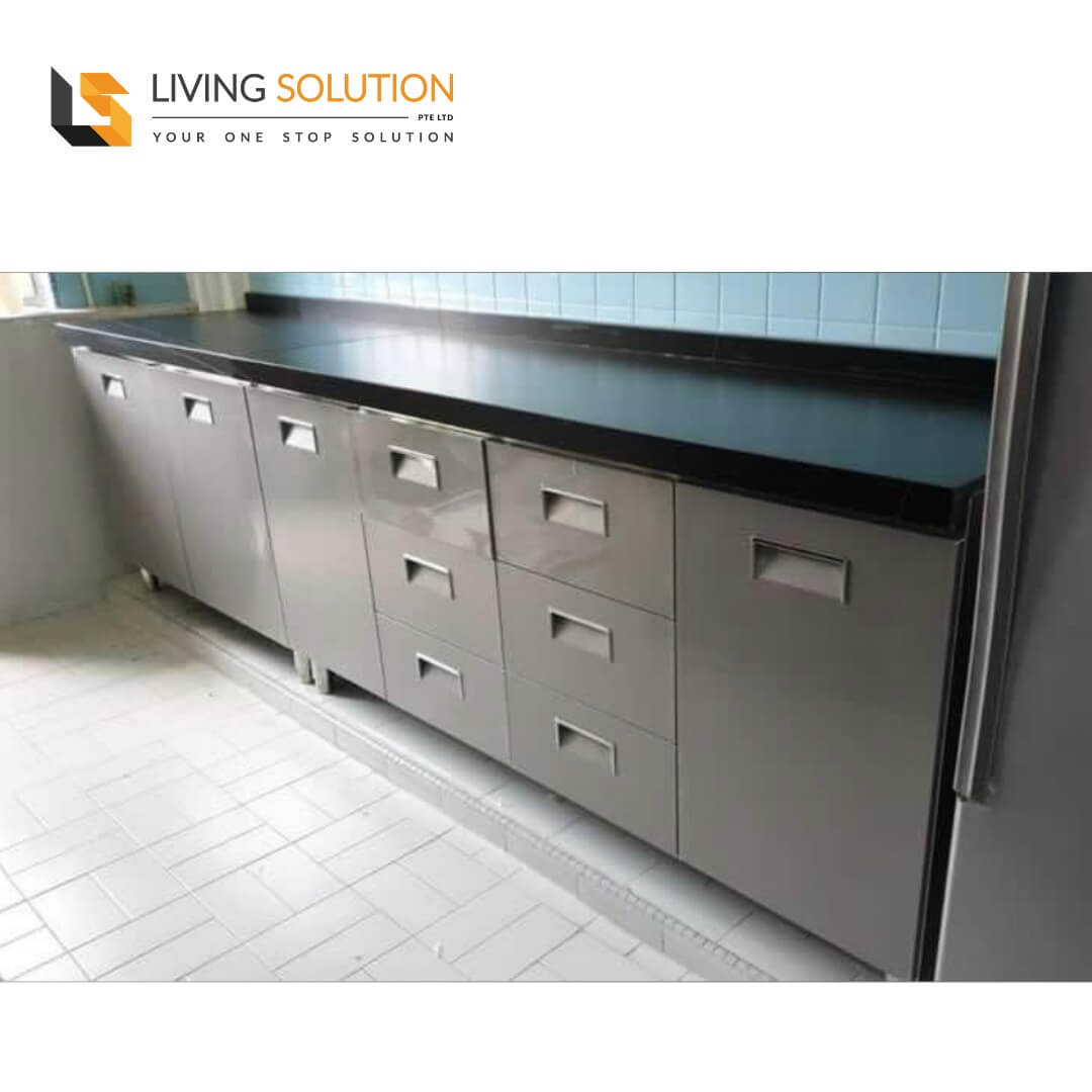 Sintered-Stone-Stainless-Steel-Kitchen-Cabinet-4 Sintered Stone Top Stainless Steel Kitchen Cabinet