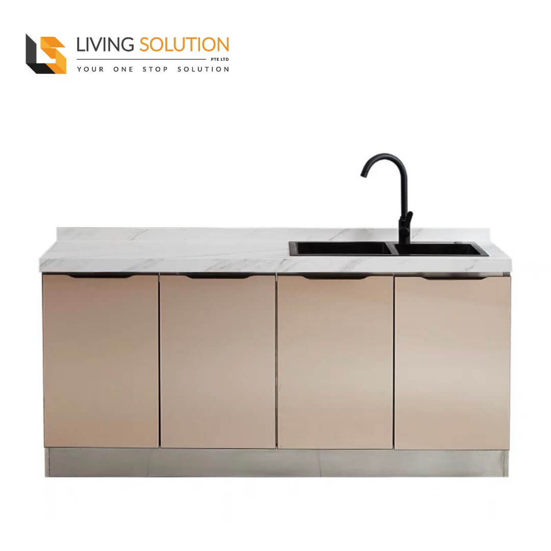 Sintered-Stone-Stainless-Steel-Kitchen-Cabinet Sintered Stone Top Stainless Steel Kitchen Cabinet