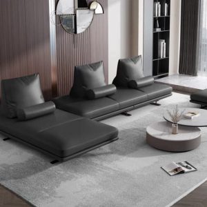 Anthea Half Cow Hide Leather Sofa