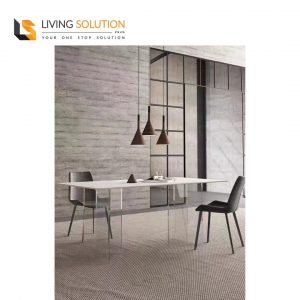 Aloy Sintered Stone Dining Table Acrylic Leg