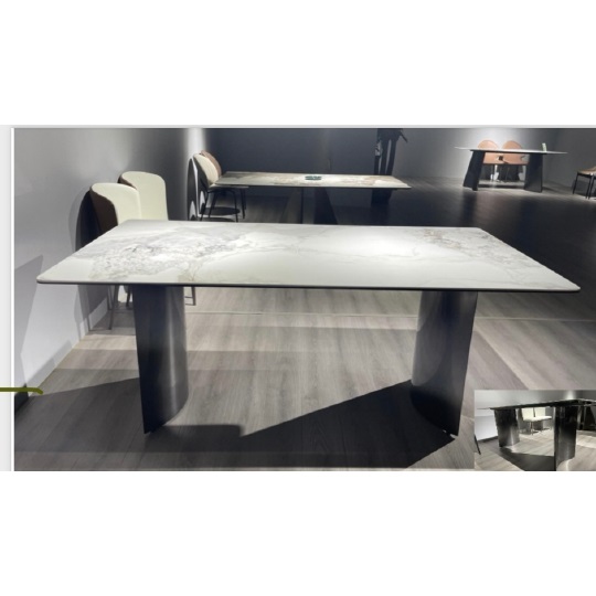 Taris Sintered Stone Dining Table Stainless Steel Leg Taris Sintered Stone Dining Table Stainless Steel Leg