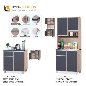 Zin Melamine Top Kitchen Cabinet Grey Door