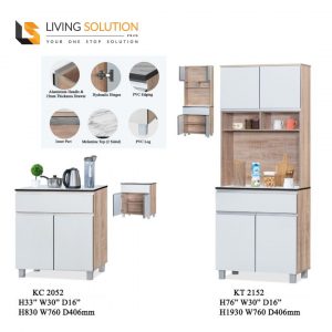 Zin Melamine Top Kitchen Cabinet White Door