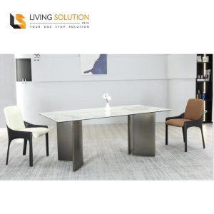 Hiva Sintered Stone Dining Table with Stainless Steel Leg