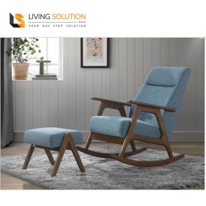 Macey Fabric Rocking Chair with Stool