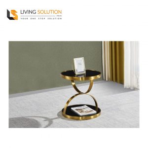 Mira Tempered Glass Top Bedside Table Side Table