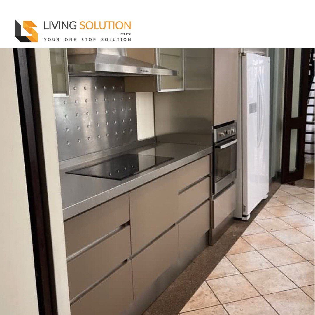 Customised Modular 304 Stainless Steel Kitchen Cabinet (price per metre)