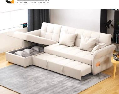 Carra L Shape Sofa Bed with Storage