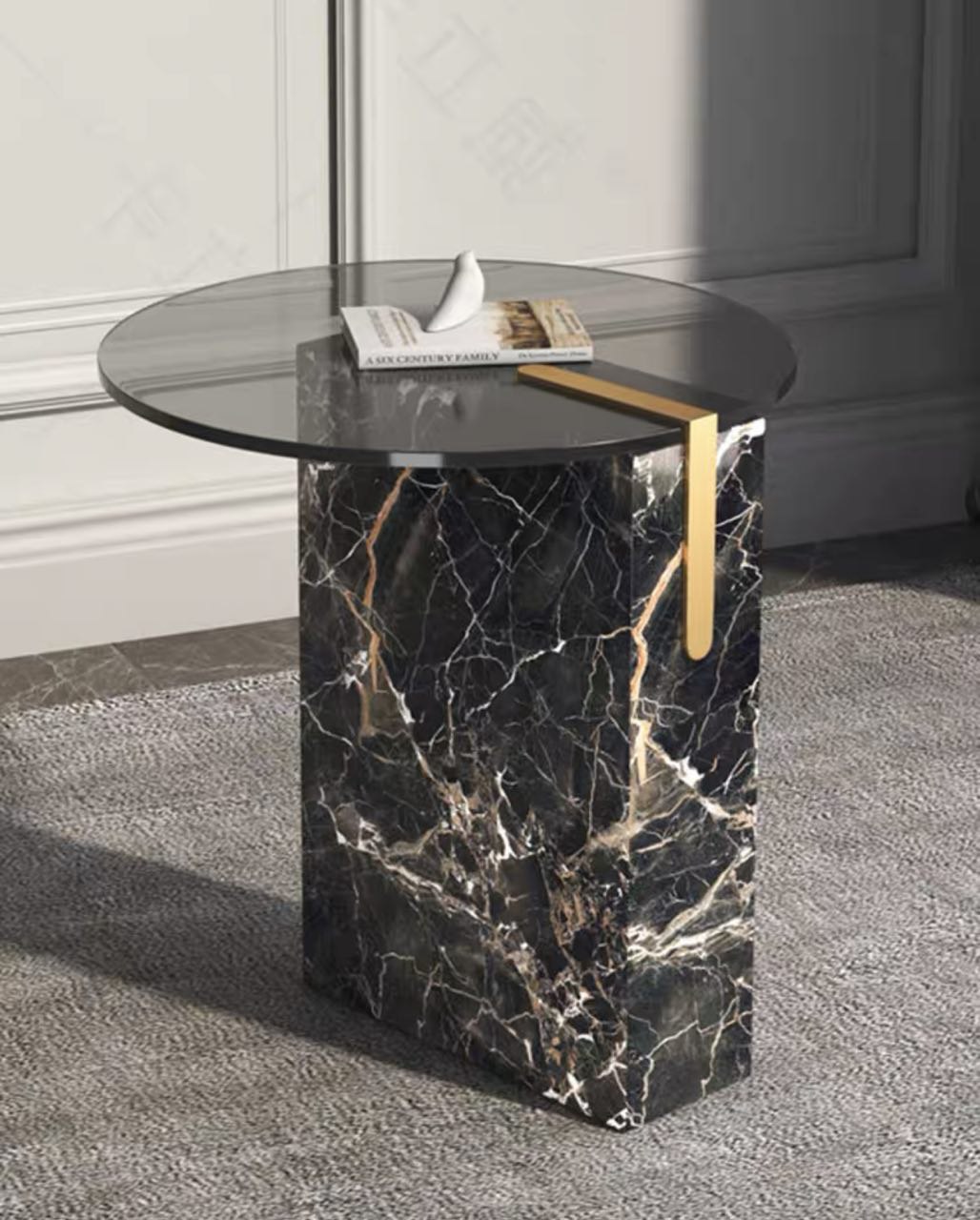 Ana Tempered Glass Marble Base Side Table Bedside Table 3 Ana Tempered Glass Marble Base Side Table Bedside Table