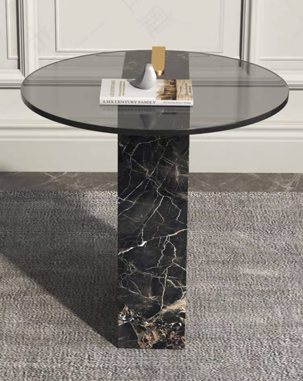 Ana Tempered Glass Marble Base Side Table Bedside Table 4 Ana Tempered Glass Marble Base Side Table Bedside Table