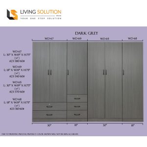 Viki Open Door Wardrobe Dark Grey