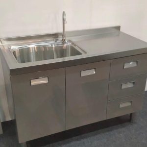 120cm with Sink and 3 Drawers Modular Stainless Steel Kitchen Cabinet