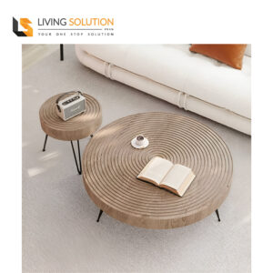 Agin Pine Wood Coffee Table Set