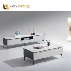 Beri Sintered Stone Top Coffee Table and TV Console