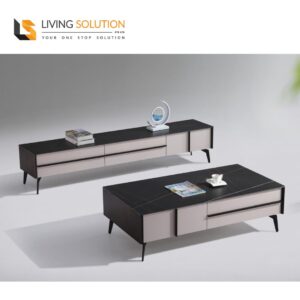 Zint Sintered Stone Top Coffee Table and TV Console