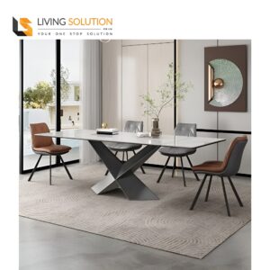 Aris Sintered Stone Extendable Dining Table for small home in Singapre
