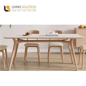 Dylan II Sintered Stone Dining Table Wooden Legs