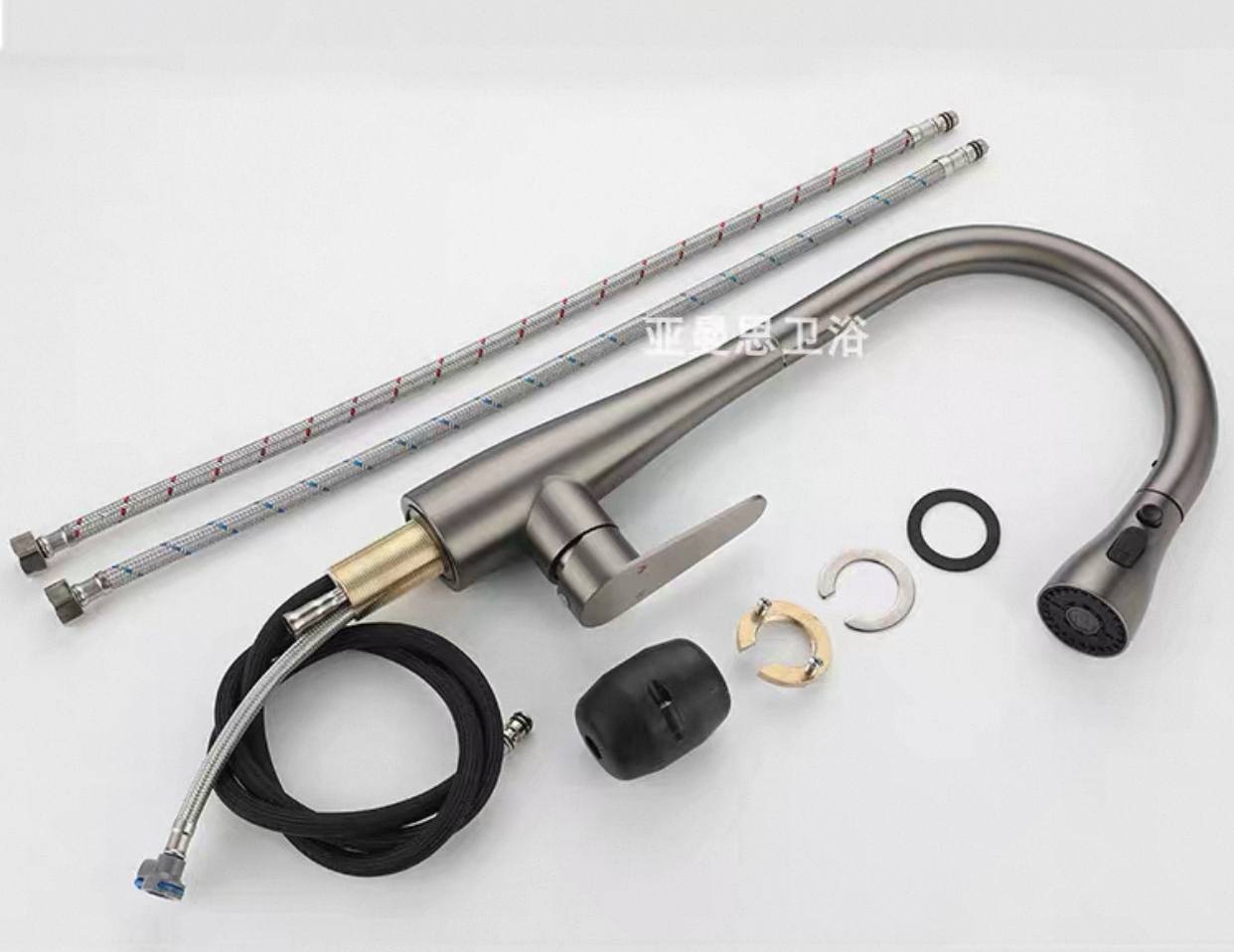 304 Stainless Steel Grey Pull Out Kitchen Sink Tap 304 Stainless Steel Grey Pull Out Kitchen Sink Tap