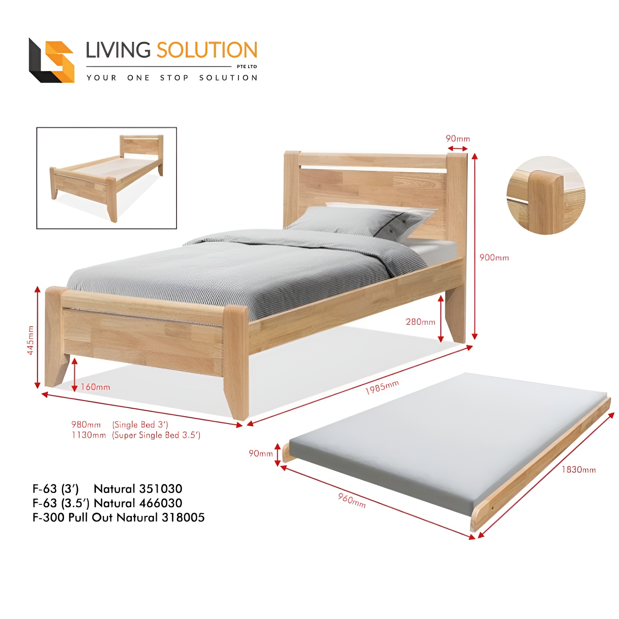 Brooke Wooden Bed Frame (1)