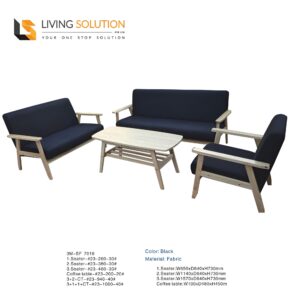 Lane Wooden Fabric Sofa Set