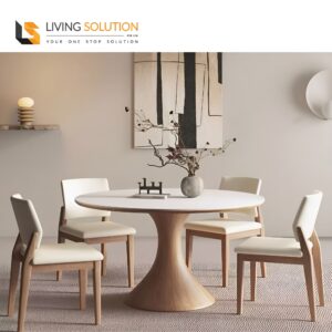 Lore Sintered Stone Wooden Dining Table