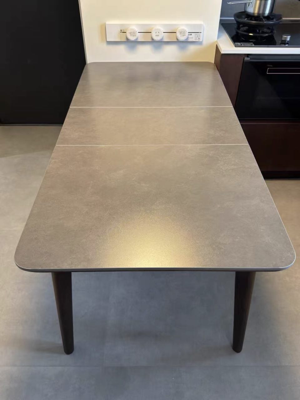 Boru Sintered Stone Ash Wood Extendable Dining Table -