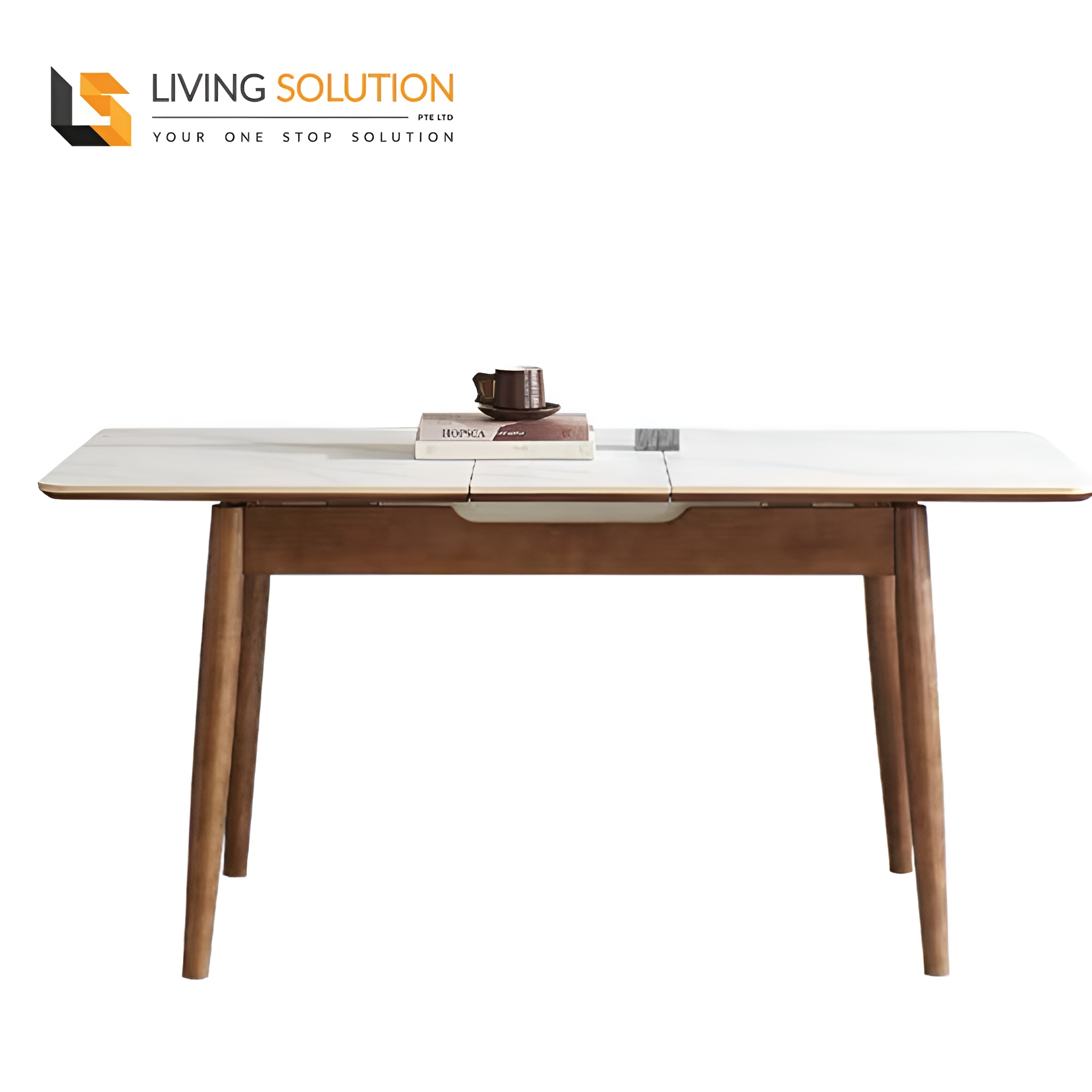 Boru Sintered Stone Ash Wood Extendable Dining Table Boru Sintered Stone Ash Wood Extendable Dining Table