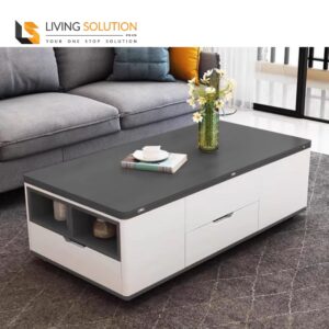 Dawi Multi Functional Lift Top Coffee Table Black White