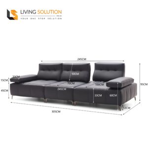 Maybel Fabric Sliding Backrest Sofa