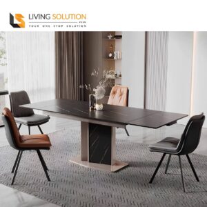 Kiara Sintered Stone Side Extension Extendable Dining Table