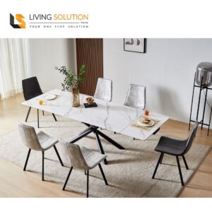Knox Sintered Stone Side Extendable Dining Table (