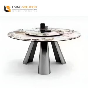 Miley Sintered Stone Round Dining Table