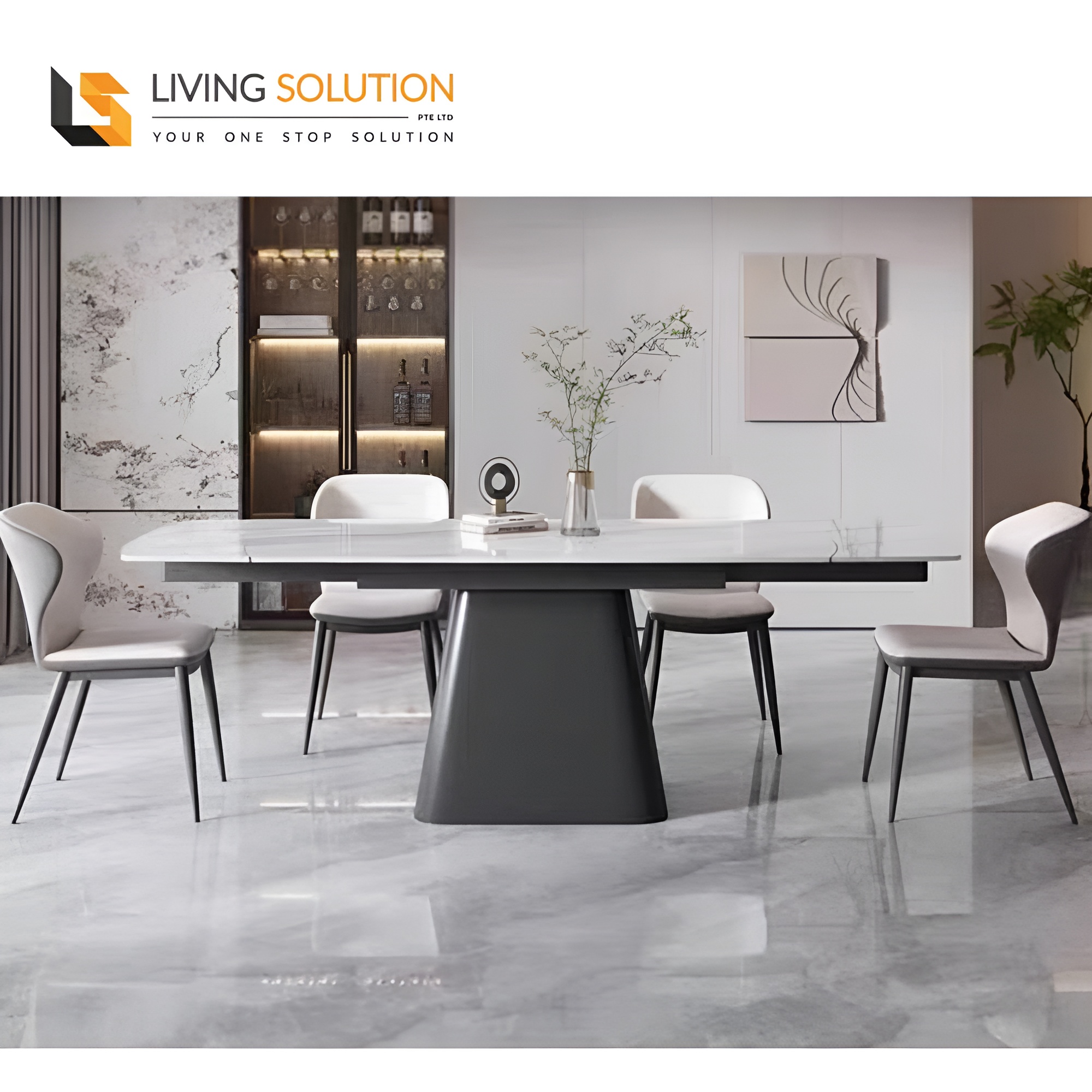 Ruhi Sintered Stone Extendable Dining Table Ruhi Sintered Stone Extendable Dining Table